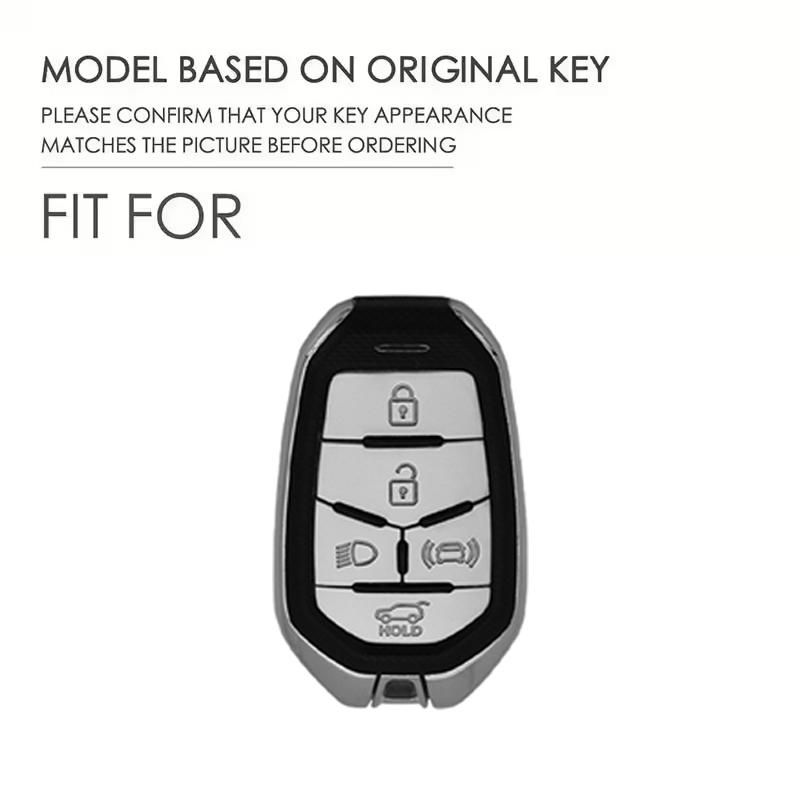 Tpu Car Key Case Cover For Ssangyong Rexton Y400 Y450 G4 Car For 5 Buttons Accessories Keychain Cover Fob Holder