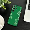 Lucky-Four-leaf Clover Phone Case For Samsung S26,S25,S24,S23,S22,S30,S21,Ultra,Plus,FE 5G Black Soft Cover