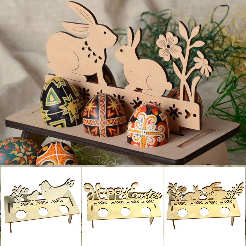 

Творческий Петух DIY Орнамент Стенд Стойка Кролик Узор Деревянные Полки Для Яиц Счастливой Пасхи