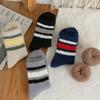 5/10 Pairs Striped Coral Fleece Socks for Men Winter Thickened Warm Mid Calf Socks Home Floor Socks Comfortable