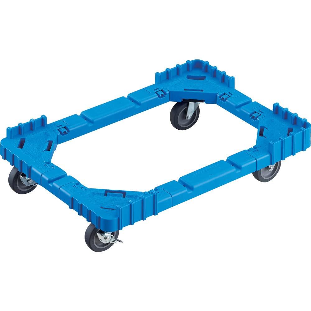 

Тележка TRUSCO OC для контейнеров 50 л, эластомерные колеса, 4 колеса со свободными стопорами, одна сторона без ограждения, синяя, OCD-50BS-B