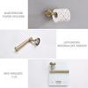 European Luxury Brass Bathroom Set: Knurled Towel Bar, Tissue Holder, Coat Hook, Toilet Brush, Soap Dispenser, Towel Ring.