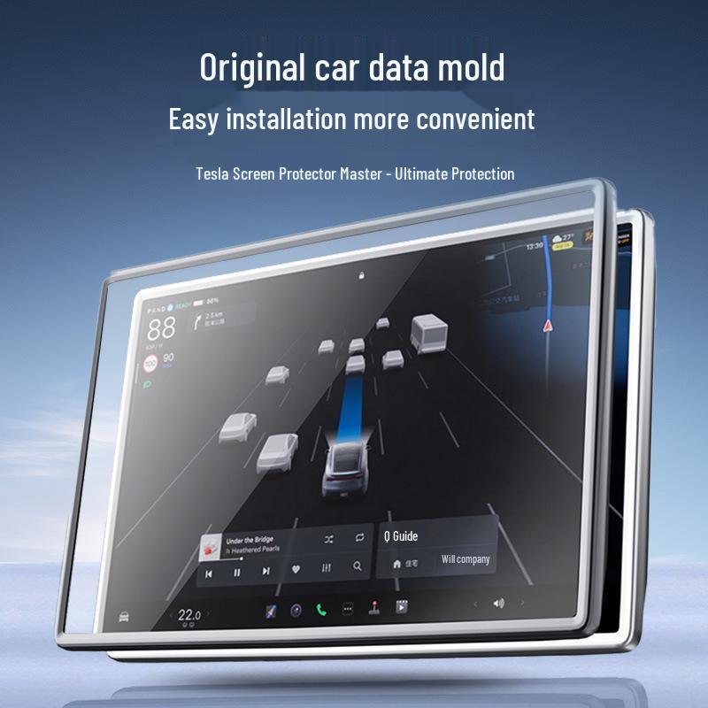 Cadre Protecteur d'Écran Central Tesla & Bande Intérieure Anti-Collision