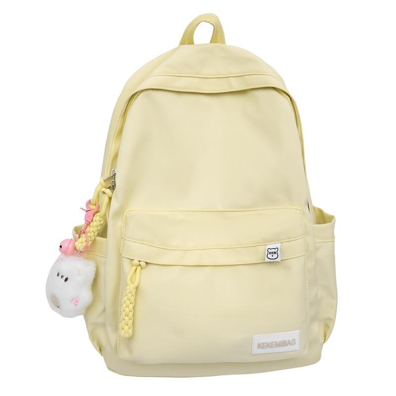 Schoolbag new backpack women's large-capacity casual simple solid color backpack Korean version school season school style girls schoolbag