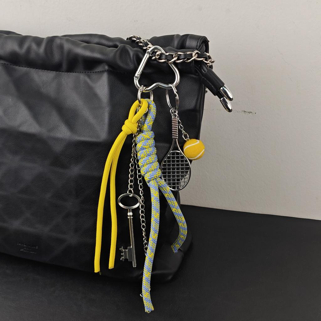 Fashionable Tennis Pendant Of Bag Charms Keychains Y2k Contrast Color Rope Lovers Accessories Birthday Gift Wholesale