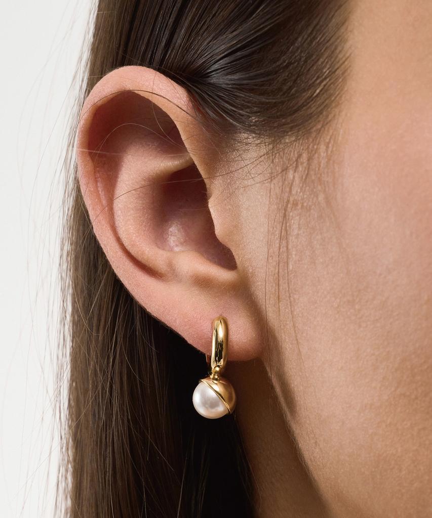 Lisse [925 Silver] Dot Pearl Hoop E