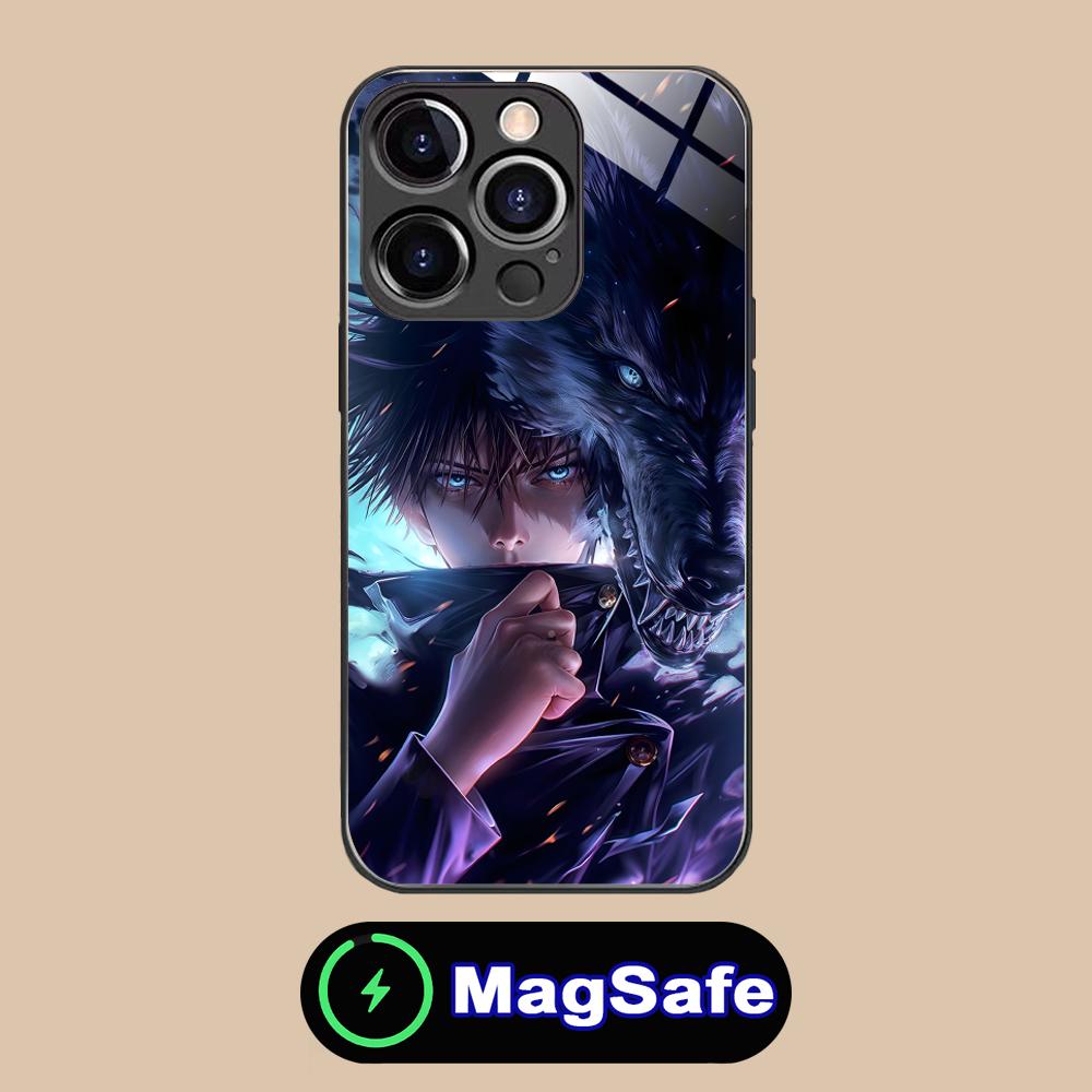 

Jujutsu Kaisen Megumi Mobile Phone Case for iPhone 17 16 15 14 13 12 11 Pro Max Plus Mini MagSafe Glass Colour Cover Luxury iPhone17