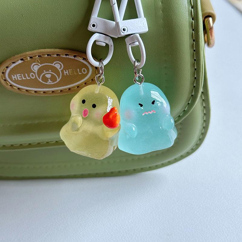 Halloween Ghost Keychain Luminous Halloween Boo Basket Stuffers Glow In The Dark Keychains Phone Pendant Charms Car Key Ring Set