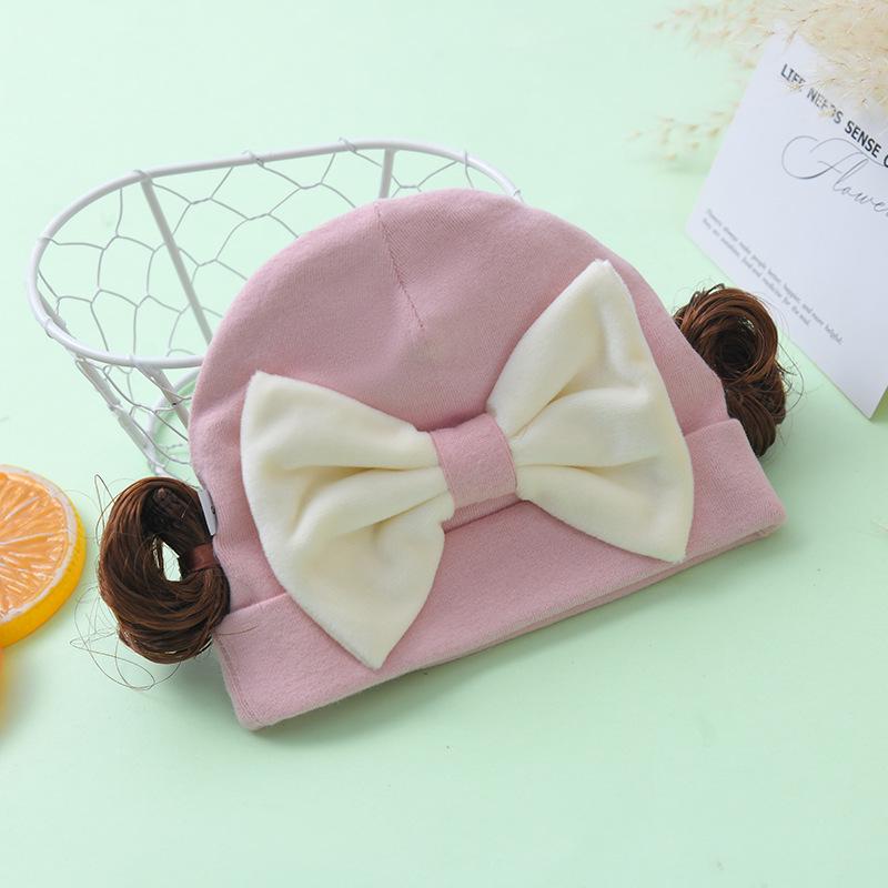 Infant Bow Warm Pullover Cotton Hat for Newborn Girls