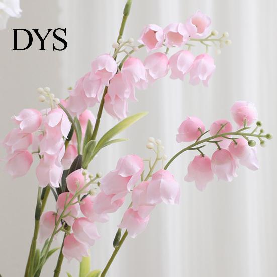 Realistic Artificial Flowers Lily of The Valley, 31.5" Long Stem Faux Bell Flowers, Fake Soft Fabric for Hotel Orchid Bridal Wedding Bouquet