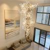 Modern Luxury Ceramic Chandelier Lighting for Living Room Dining Ginkgo Branch Leaves LED Pendant Lamp Art Villa Study Bedroom