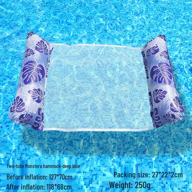 Tumbona Flotante Inflable Plegable Transfronteriza con Respaldo y Malla