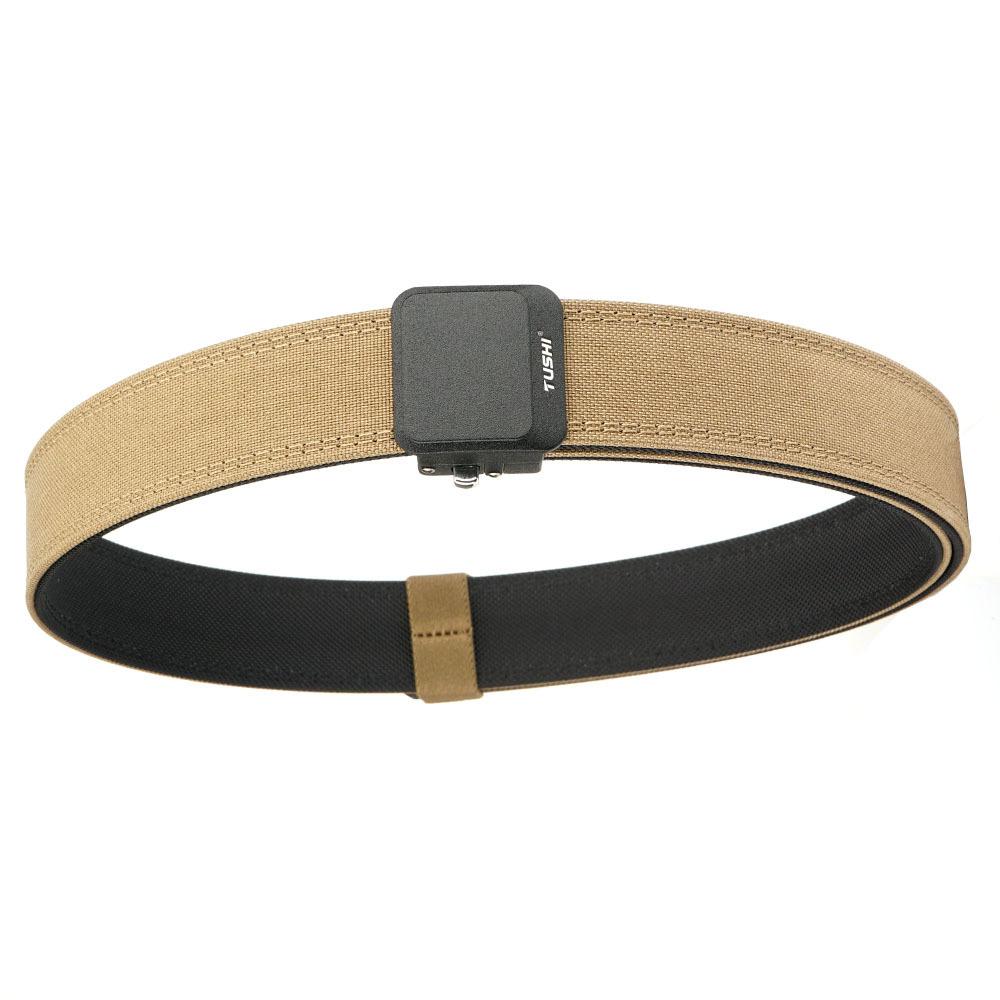 

Casual Dual-purpose Automatic Buckle Hard Nylon Belt Hanging Double-layer Men s 120cm темно-коричневого
