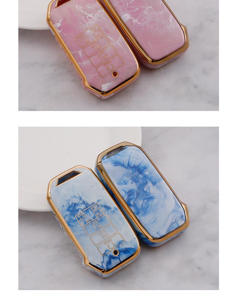 Gold-Inlaid Jade Key Case for Kia 22 Models: Anti-Drop, Stylish for Men & Women