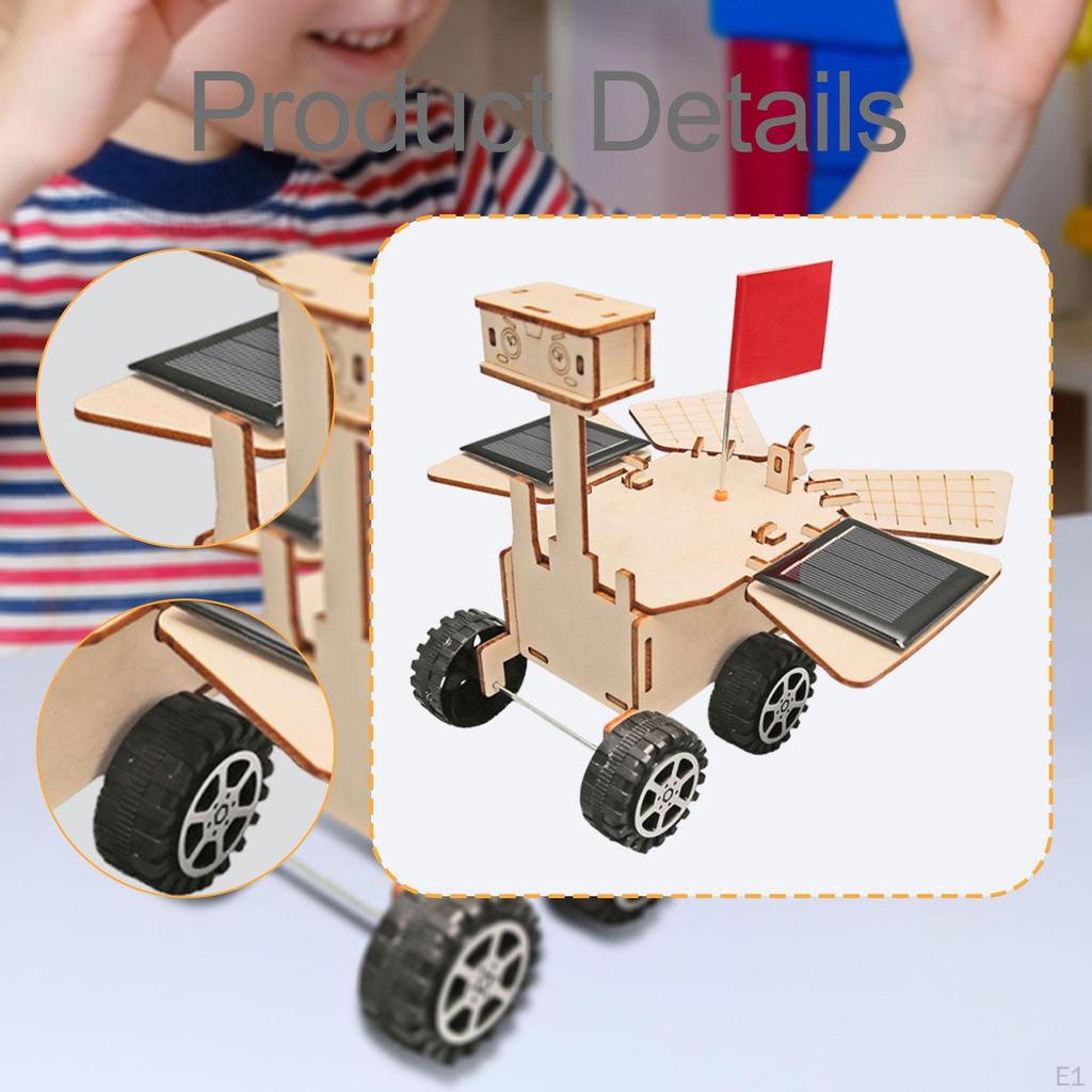 DIY Solar Powered Mars Rover Kit Educational Tool for Kids Woodworking Engineering Craft Birthday
