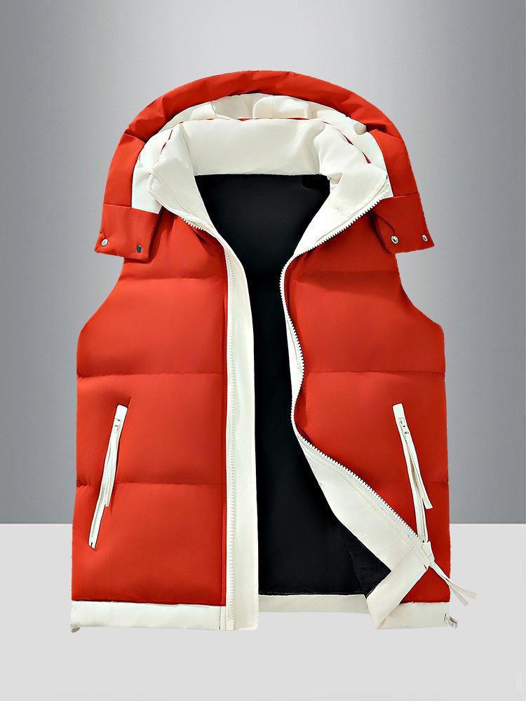 Men's Korean Style Hooded Thickened Cotton Vest for Autumn/Winter - Trendy, Warm Youth Outerwear.