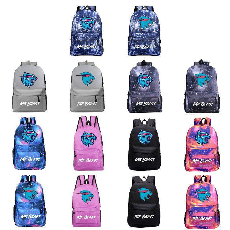 Mr Beast Lightning Cat Backpack High Capacity School Bag With Breathable Material
