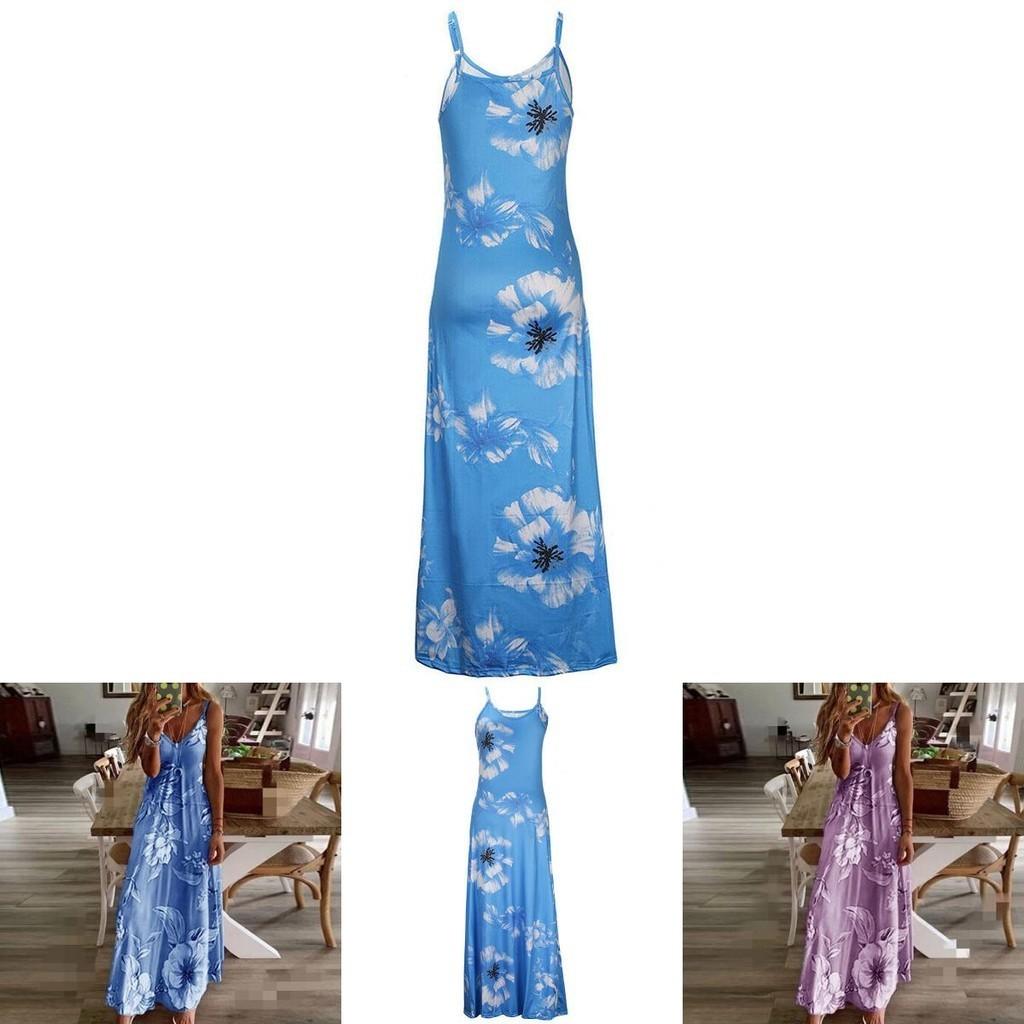 Women's Oversized Floral Printed Sleeveless Maxi Dress For Summer Holidays