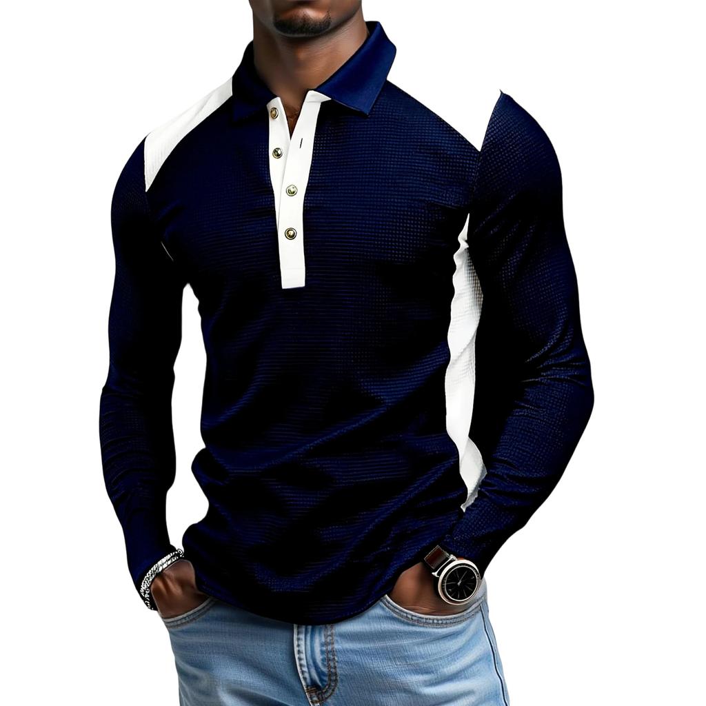 Męska  Rekreacyjna  Zapinana na Guziki  Z Kołnierzykiem na Zakładkę  Długi Rękaw  Odzież Wierzchnia