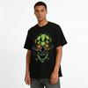 Cyberpunk Mech Skull Print Edgy Casual Men's Short Sleeve Tee Pure cotton T-shirt