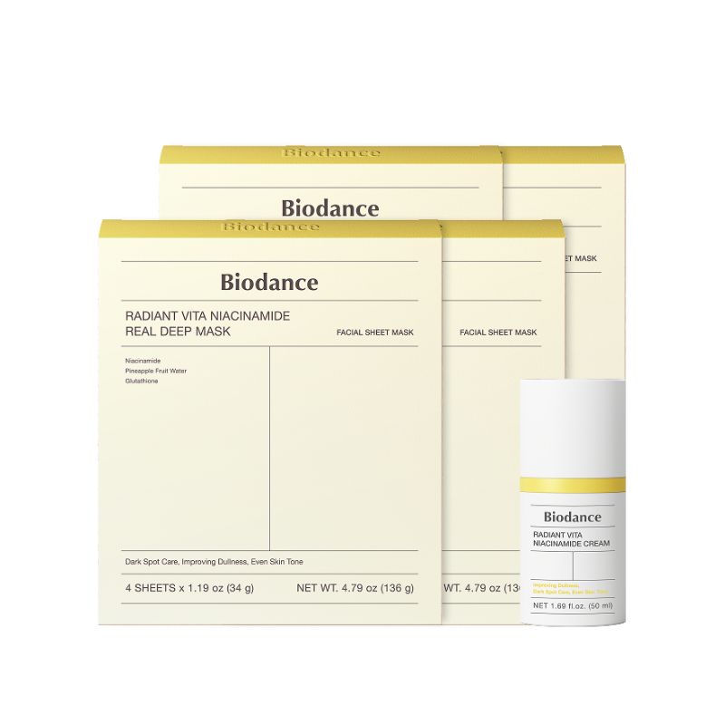 Biodance Vita Mask 16pcs & Vita Essence Cream Brightening Hydration Skincare Set 50ml
