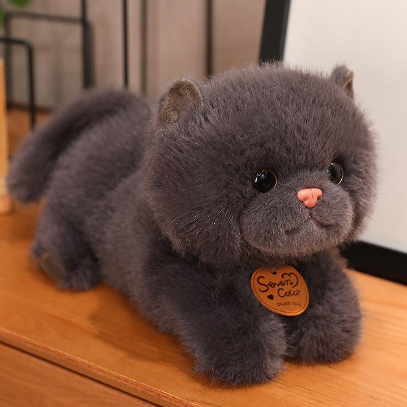 

Cat Soft Lazy Animal Plush Pillow Dolls Ornament For Home Decor Collectors And Black P,Length 25cm