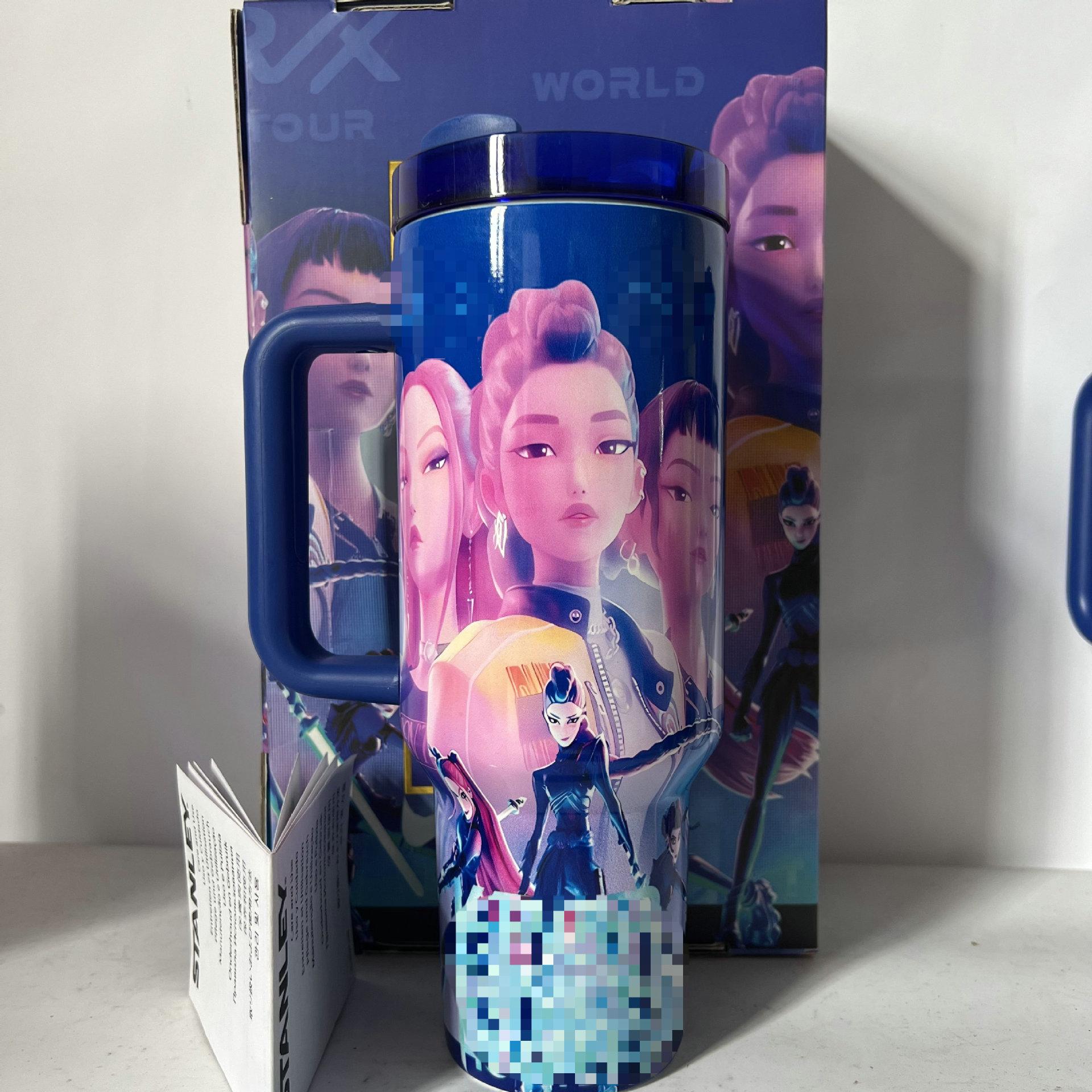 

Demon Hunt Group Large Capacity Ice Cup Stainless Steel Handle Anime Thermos Cup 1.1L-2L синий