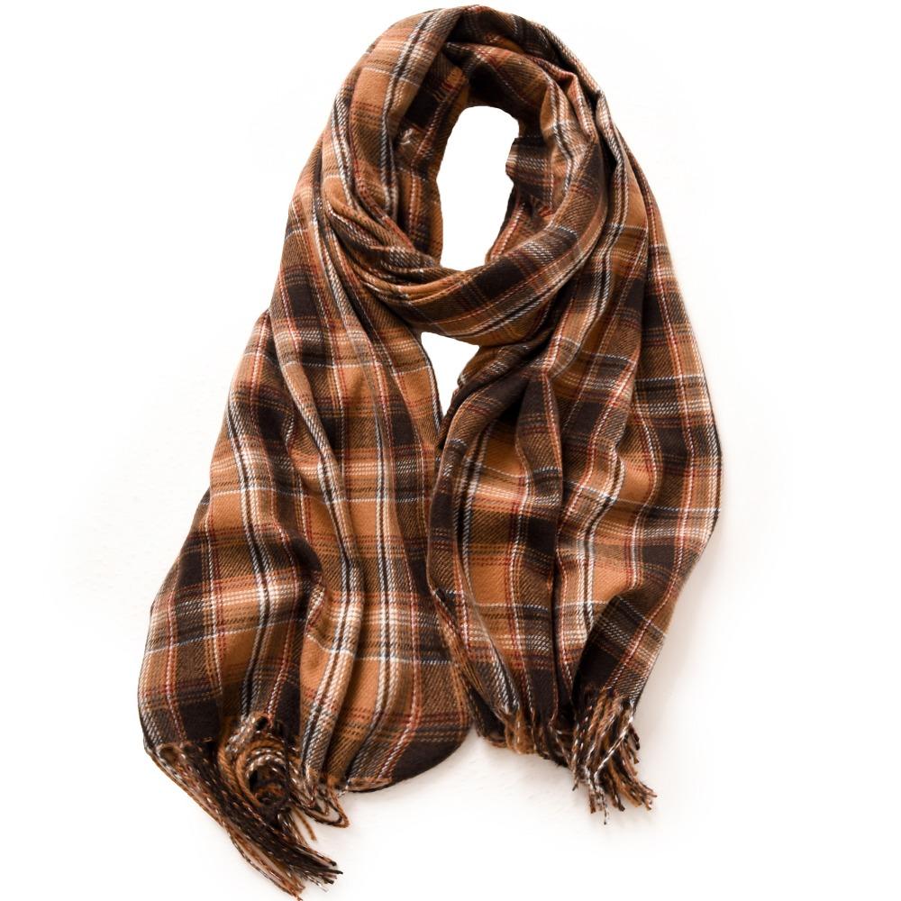 180*68cm Imitation Cashmere Scarf Vintage Plaid Printed Mujer Foulard Blanket  Autumn Winter Warm