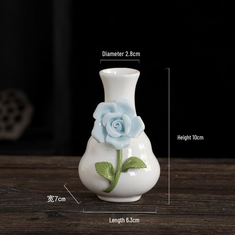Mini Ceramic Vase for Flowers - Perfect for Home or Office Decor, Holds Dried or Hydroponic Plants