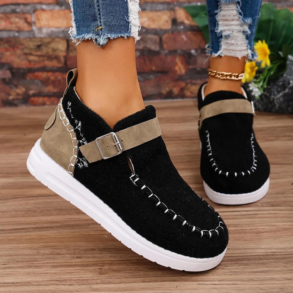 

Fashion Fashion Flat Suede Belt Buckle Sneakers for Women Autumn Lace Up Platform Sports Shoes Woman Lightweight Non Slip Casual Shoes 36 чёрный
