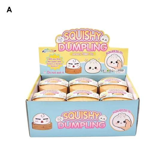 12Pcs Cartoon Expression Dumpling Squeeze Toy Soft Stretchy Steamed Bun Fidget Toy Decompression Simulation Dough Ball Desk Toy