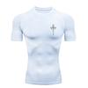 Cross Pattern  Men's Sports T-shirt Training Fitness Compression Quick Dry Short Sleeve T-Shirt for Men