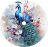 Waterocolor Peacock Flowers Christmas Tree Skirt 48 in