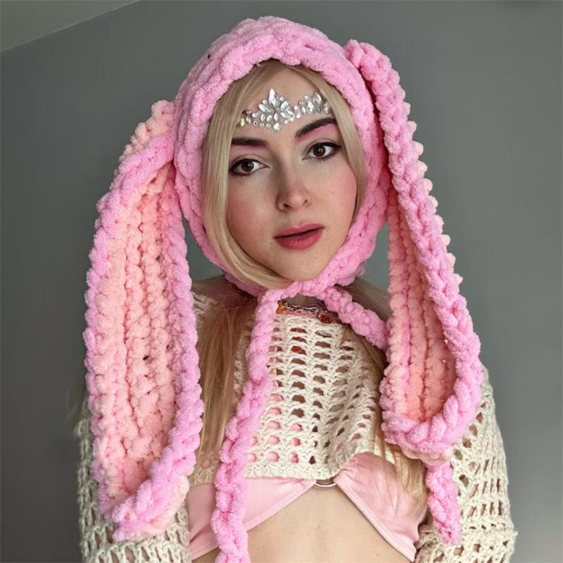 Neue handgestrickte Mützen im Animationsfilm-Stil für Kinder, Pullovermützen