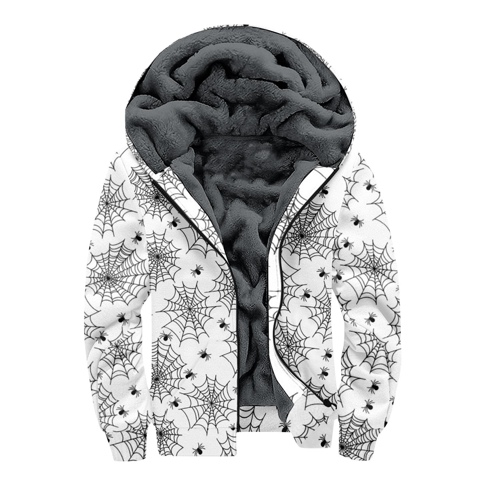 

Мужской индивидуальный повседневный свитер на молнии с длинным рукавом и принтом, толстый хлопковый костюм, зимний костюм XXXXL белый