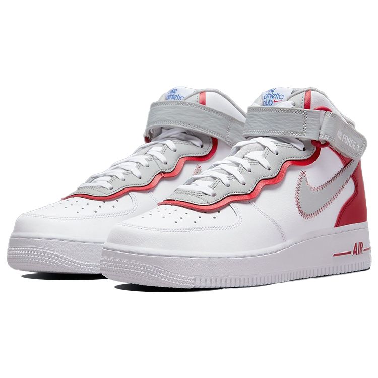 Nike Air Force 1 Mid 07 LV8 Athletic Club Men Sneakers White Gym-Red Light-Smoke-Grey DH7451-100