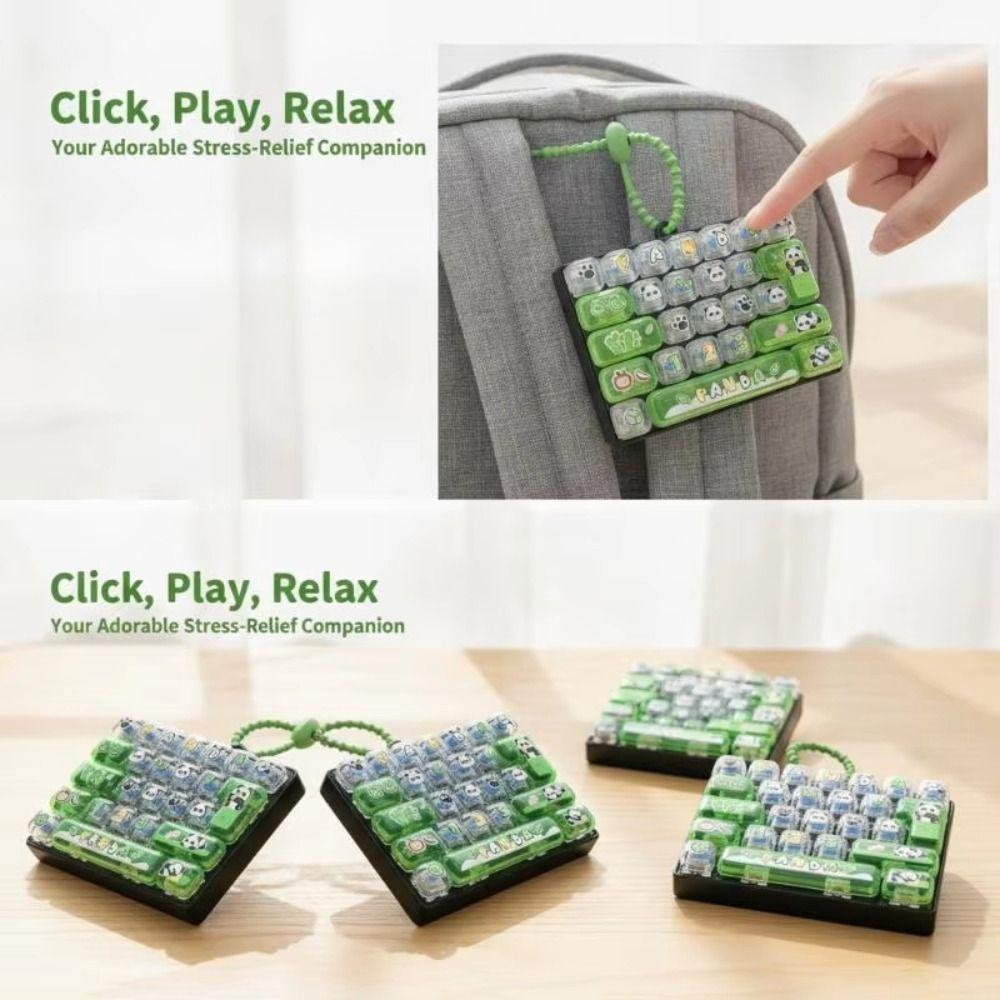 Cute Design Mini Keyboard Pendant 26-Key Keyboard Keychain Decompression Button Toy Children's Bag