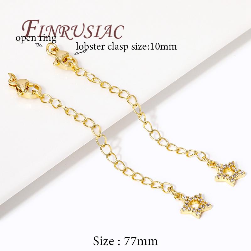 18K Gold Plated Connectors For Jewelry,Extension Extender Tail Chains with Lobster Clasps For Jewelry,DIY Bracelets Accessories