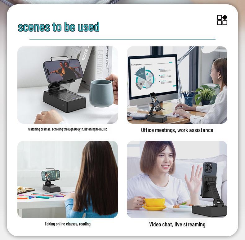 L37 Bluetooth Speaker Phone Stand with Long Battery Life & HD Sound Quality, Multi-Angle Design