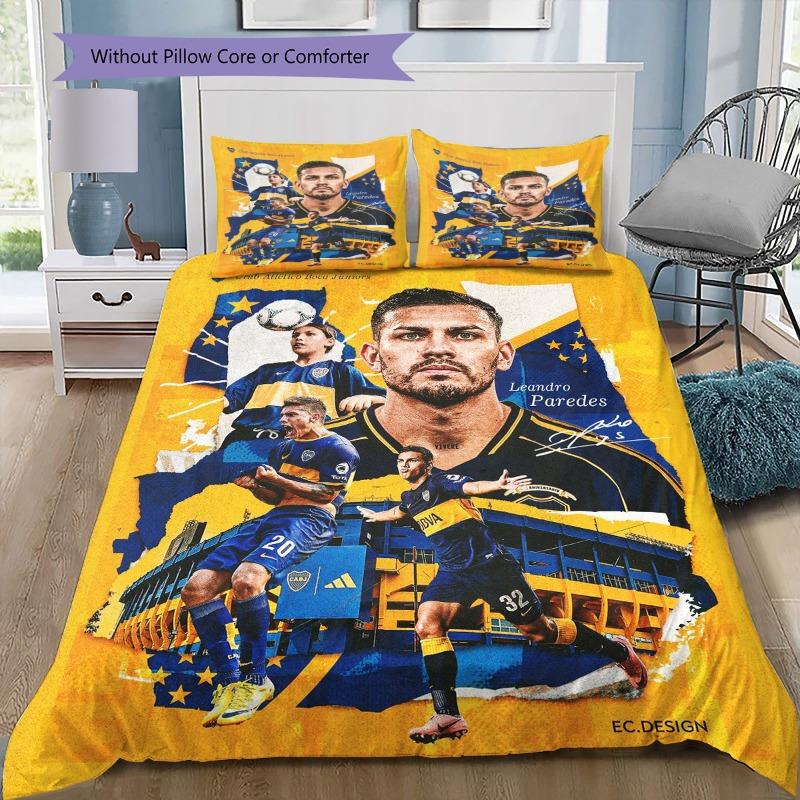 Boca Juniors Paredes Art Collage Poster Print 3 Pieces Duvet Cover Set Soccer Fan Bedding Bedroom Home Decor Without Pillow Core