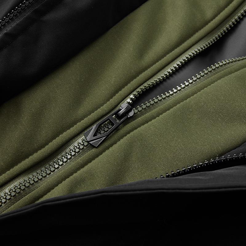 2025 Autumn and Winter New Fake Two-piece Hooded Men's Cotton Clothes Thickened Warm Trend Versatile Loose Cotton-padded Jacket