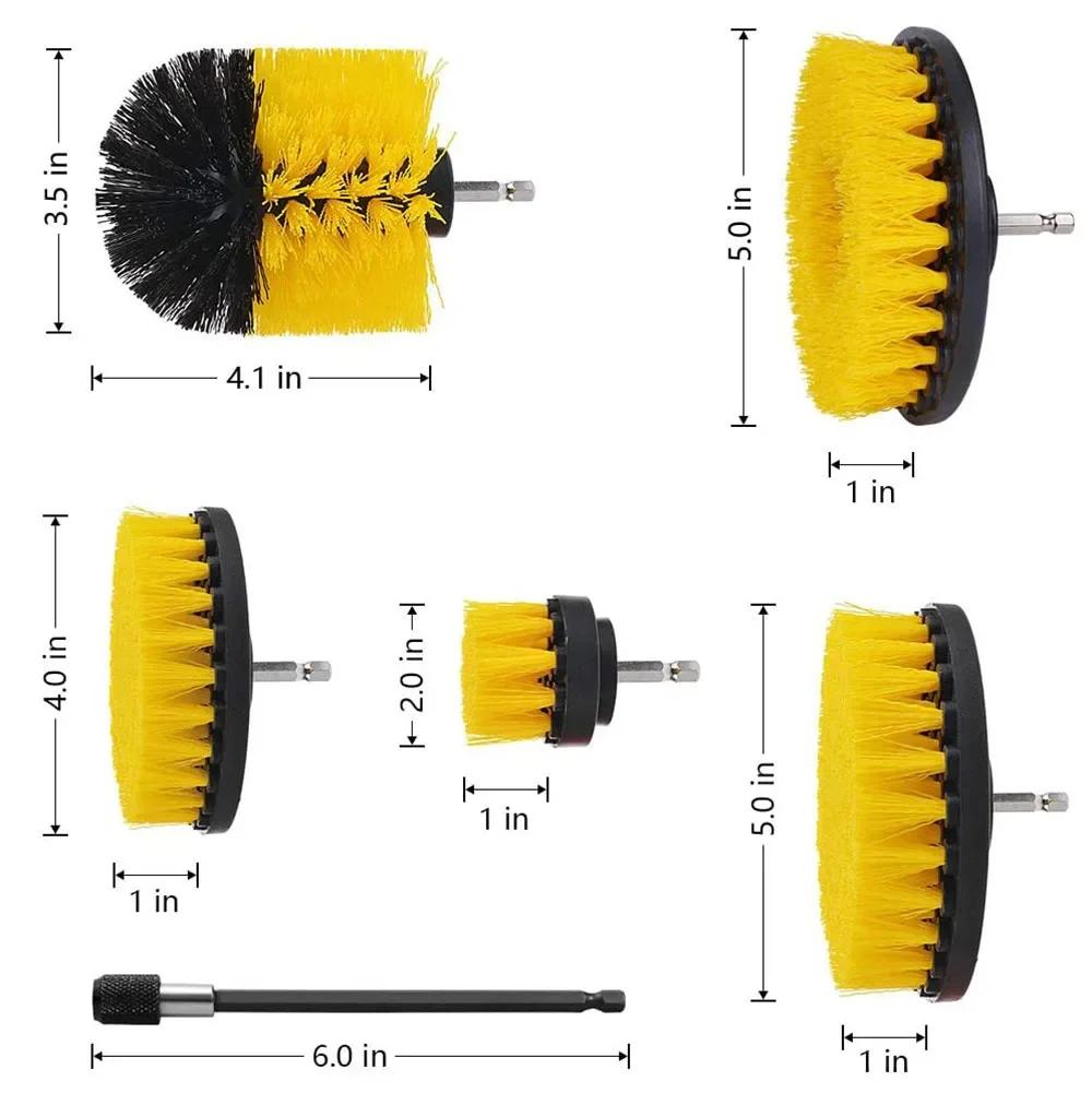 Drill Brush Attachment Set Power Scrubber Wash Cleaning Brushes Tool Kit with Extension for Clean Glass Windows Kitchen Toilet