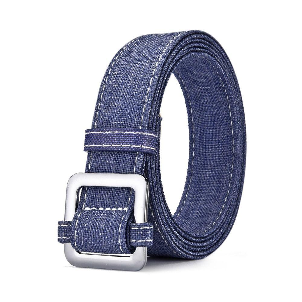 

Retro Trouser Dress Belts Denim Canvas Belt Wild Waist Strap Alloy Non-Porous Buckle Waistband небесно-голубой