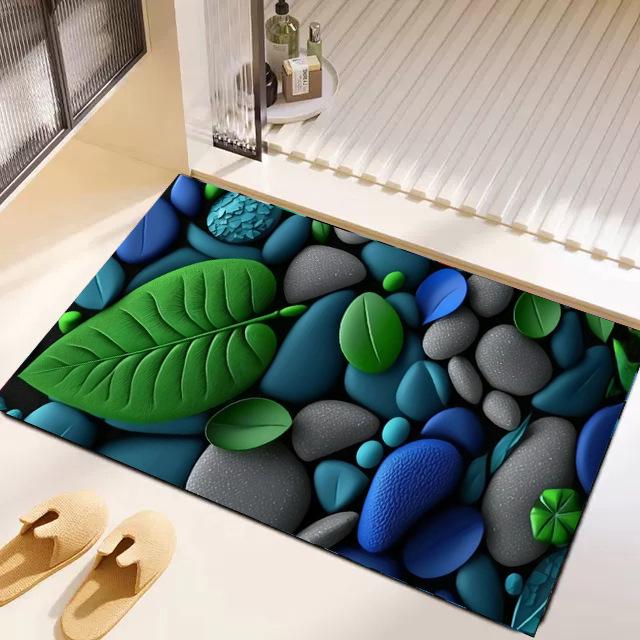 Luxuriöse 3D-Kiesel Diatomeenerde Fußmatte - Schnelltrocknend & Wasserabsorbierend für Eingang & Badezimmer