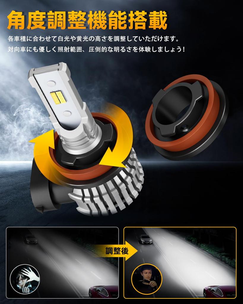 BORDAN LED Fog Lamp, White/Yellow, 2 Color Switching, H8, H11, H16, LED, Fog Light,