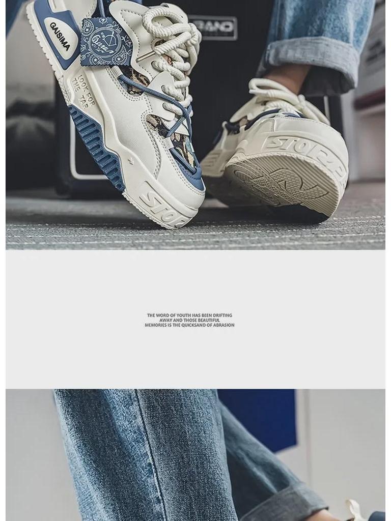 2025 Neue Frühlings-Sneakers für Herren mit dicken Sohlen - Weißes lässiges Sportdesign