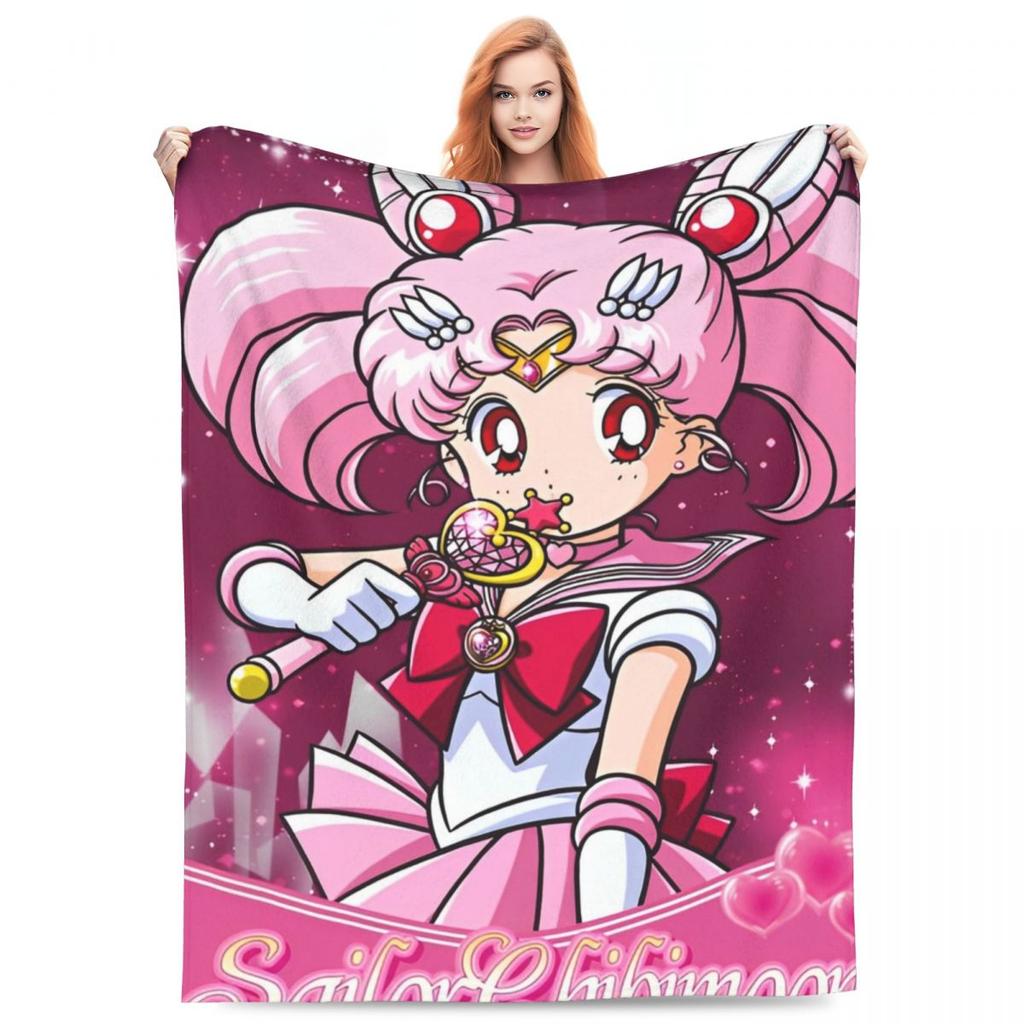 S-Sailor M-Moon Anime Blanket Quality Warm Throw Blanket Winter Picnic Outdoor Comfortable Bedspread