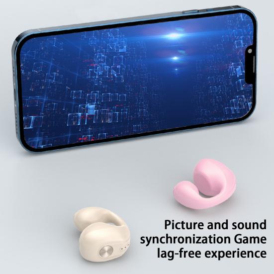 Wireless Earphone IPX7 Connection Noise Reduction Waterproof Rapid Touch Control Ear Clip Type