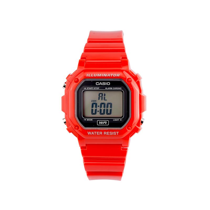 

Casio STANDARD series small red square 50 meters waterproof quartz movement resin strap Japanese and Korean watch women s watch gray F-108WHC-4ACF червоний