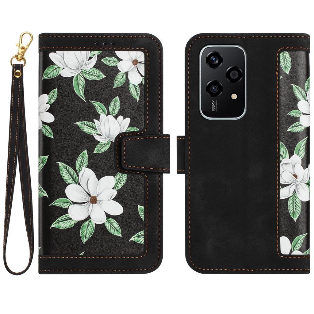For Honor 200 Lite Case PU Leather Floral Phone Cover with Card Slots